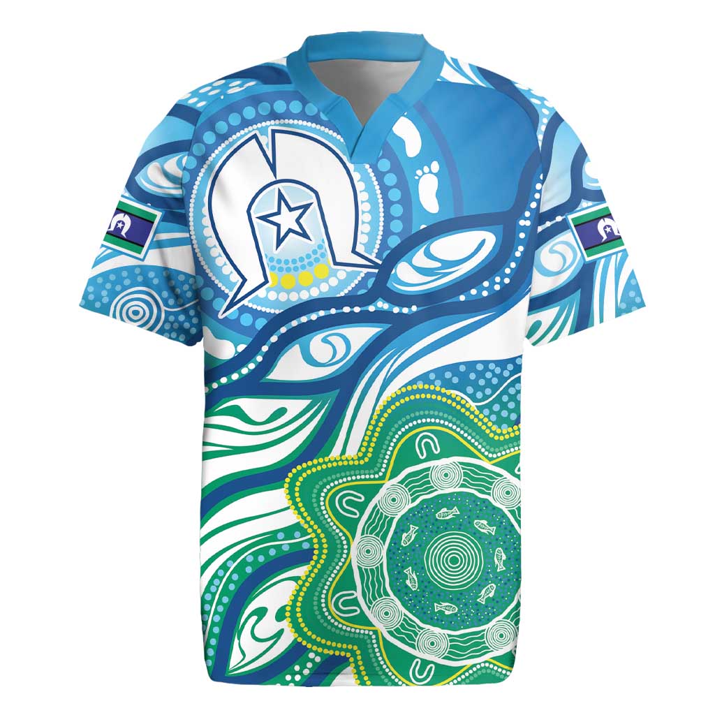 Torres Strait Islander Rugby Jersey Aboriginal Blue Art