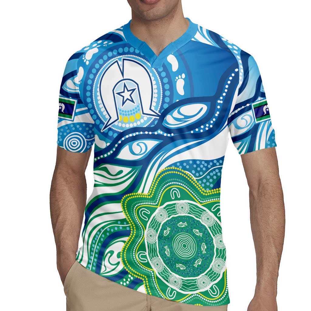 Torres Strait Islander Rugby Jersey Aboriginal Blue Art