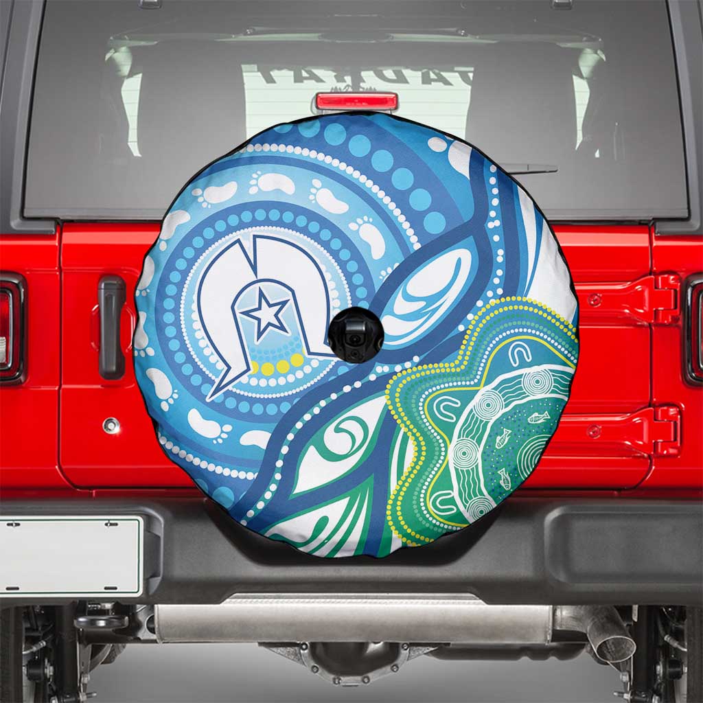 Torres Strait Islander Spare Tire Cover Aboriginal Blue Art - Vibe Hoodie Shop