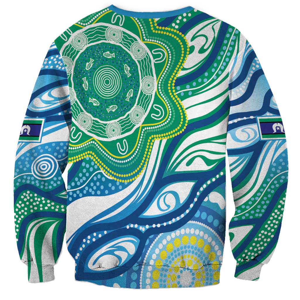 Torres Strait Islander Sweatshirt Aboriginal Blue Art - Vibe Hoodie Shop