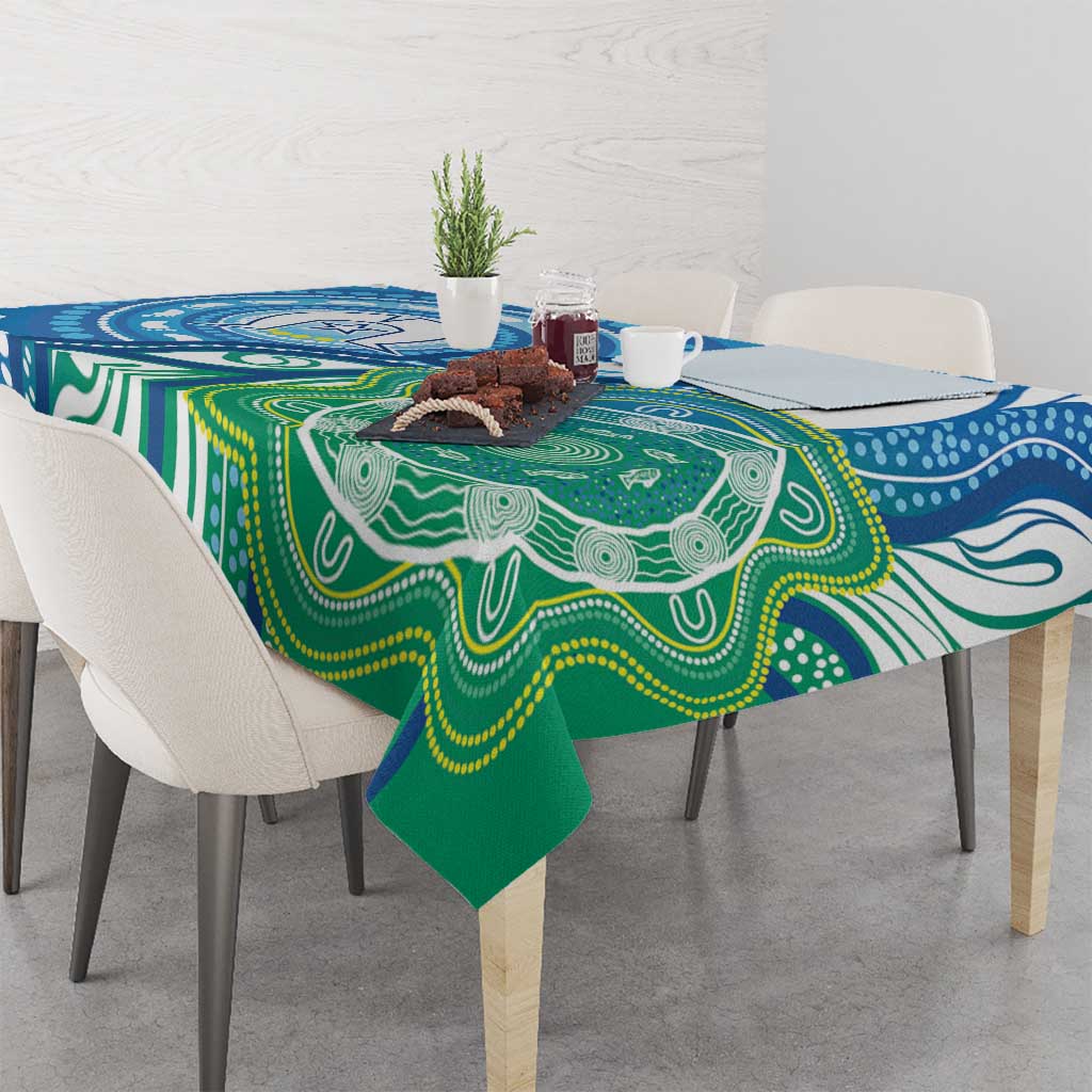 Torres Strait Islander Tablecloth Aboriginal Blue Art