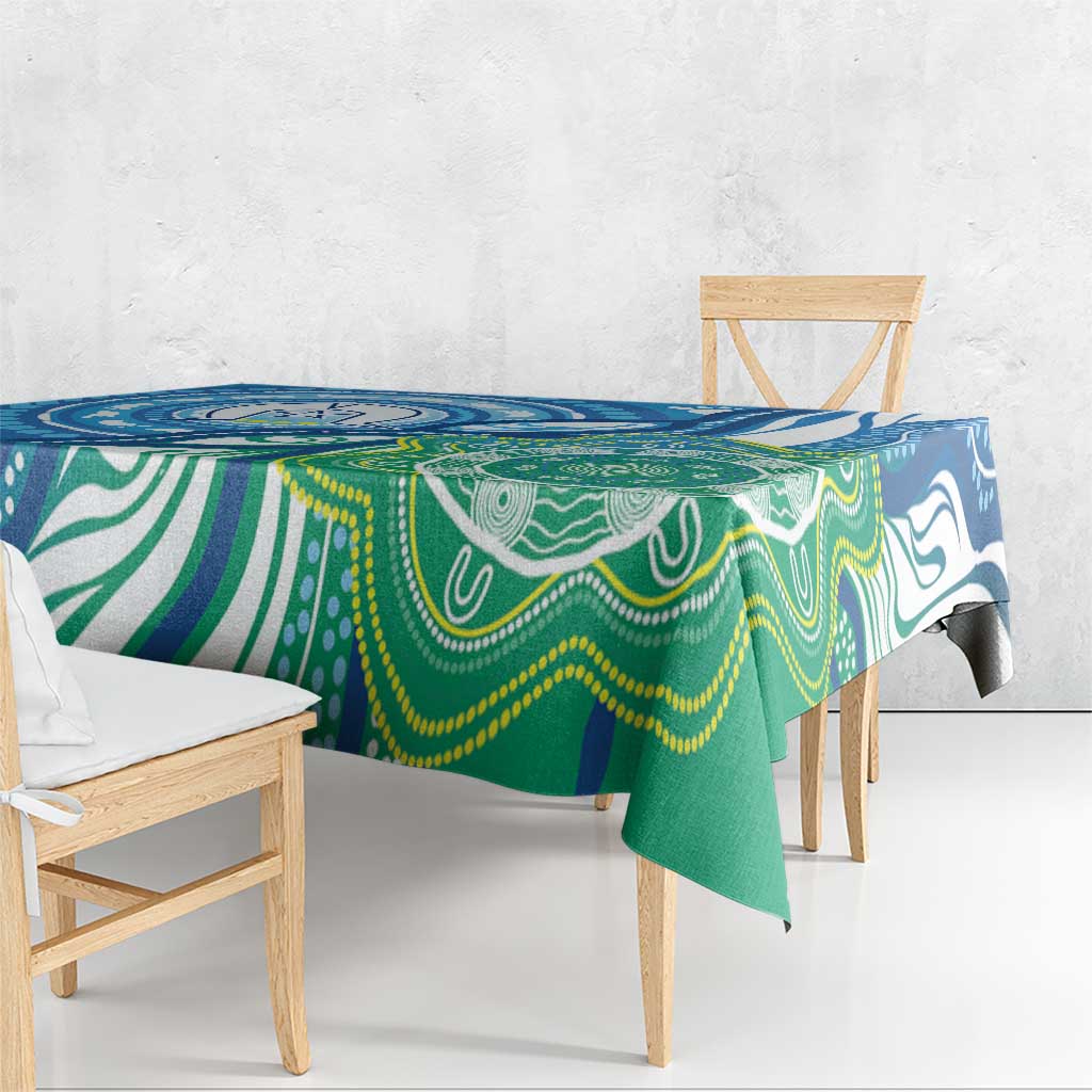 Torres Strait Islander Tablecloth Aboriginal Blue Art