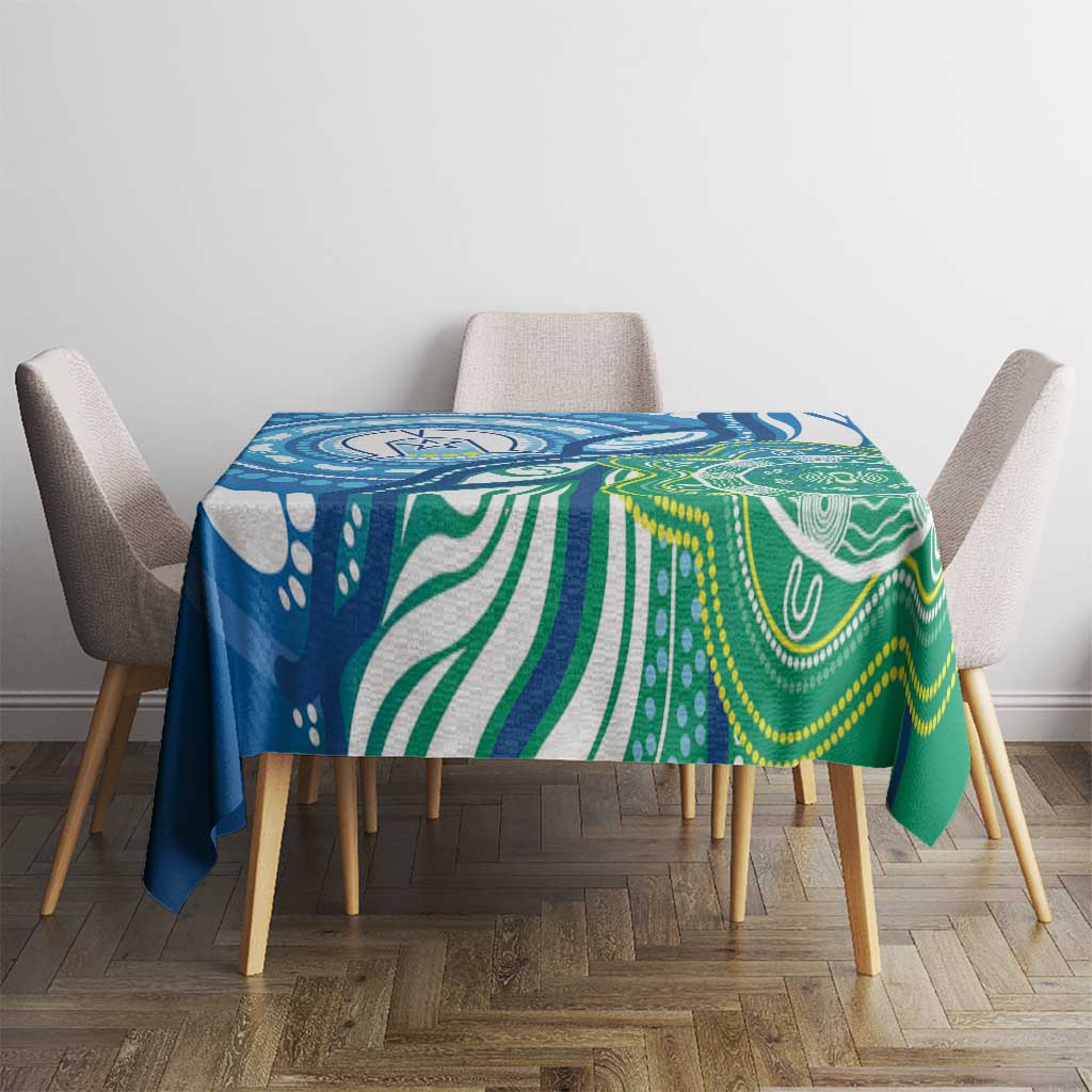 Torres Strait Islander Tablecloth Aboriginal Blue Art