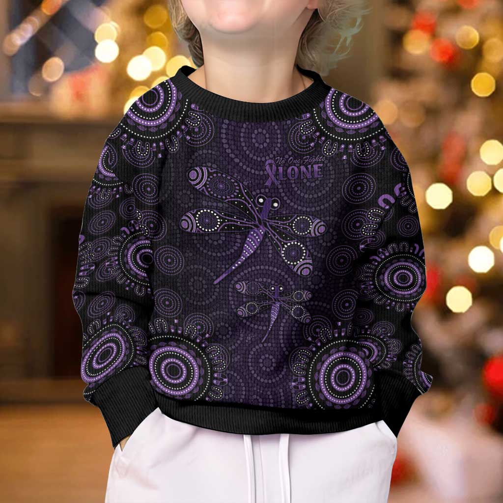 Purple Dragonfly Aboriginal of Hope Kid Ugly Christmas Sweater Australian Epilepsy Awareness - Vibe Hoodie