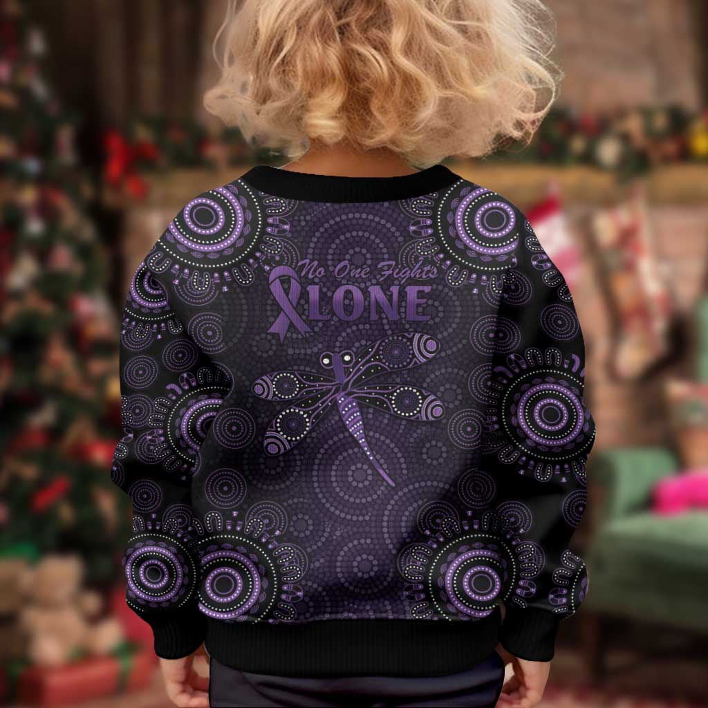 Purple Dragonfly Aboriginal of Hope Kid Ugly Christmas Sweater Australian Epilepsy Awareness - Vibe Hoodie