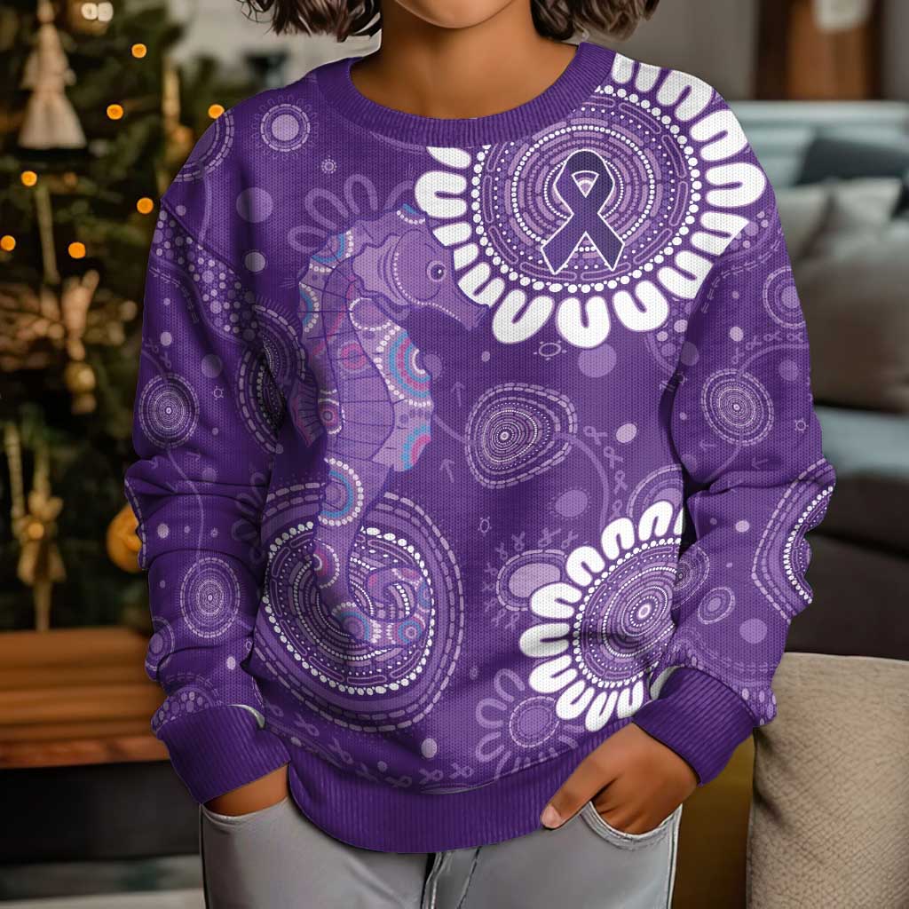 Sea Horse Australia Epilepsy Awareness Kid Ugly Christmas Sweater - Vibe Hoodie
