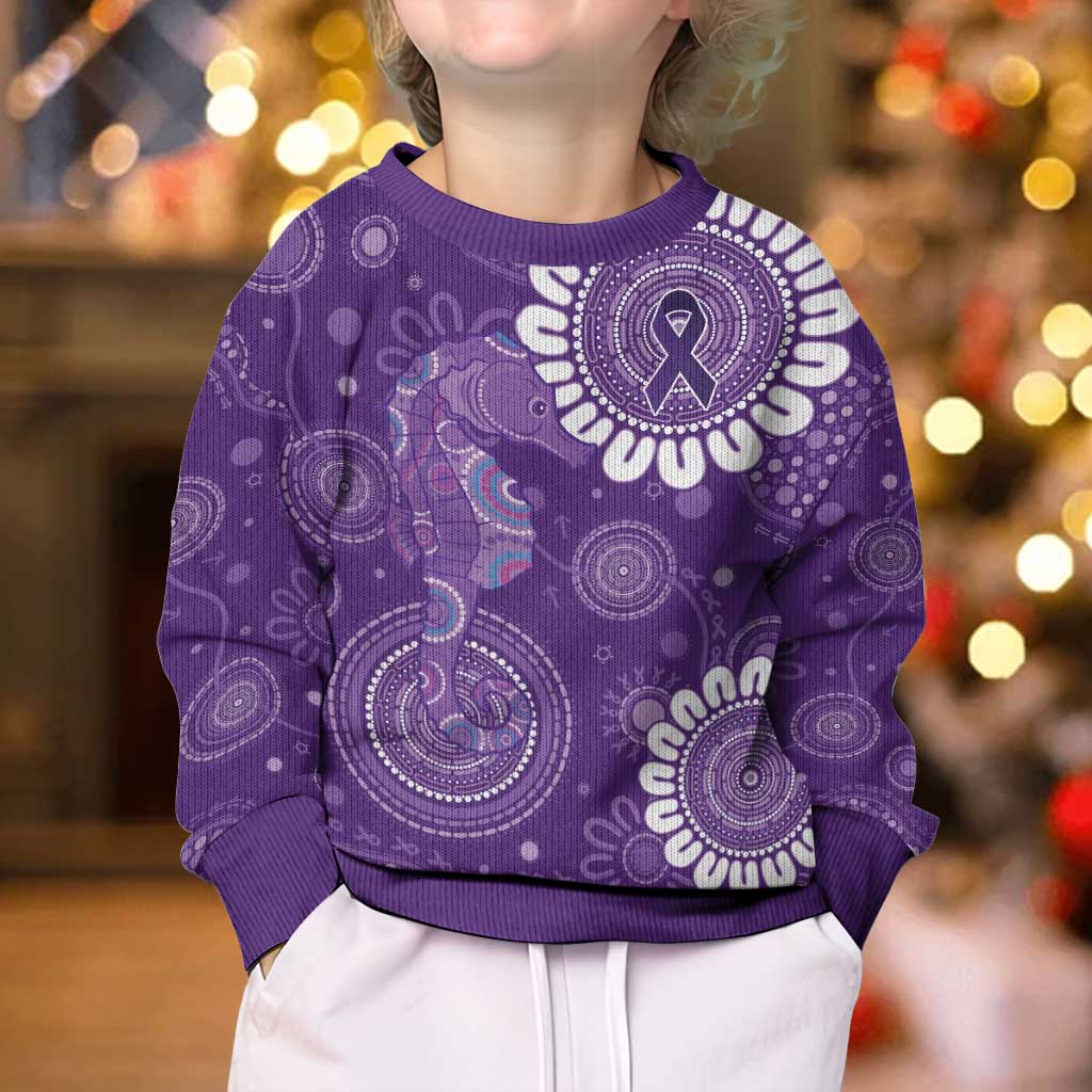 Sea Horse Australia Epilepsy Awareness Kid Ugly Christmas Sweater - Vibe Hoodie