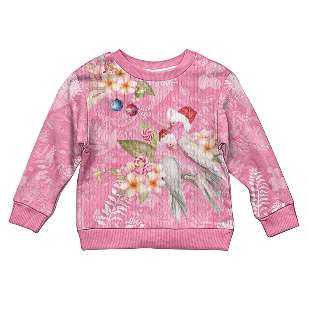 Joyful Pink Cockatoo Kid Ugly Christmas Sweater Australia Christmas Vibes - Vibe Hoodie