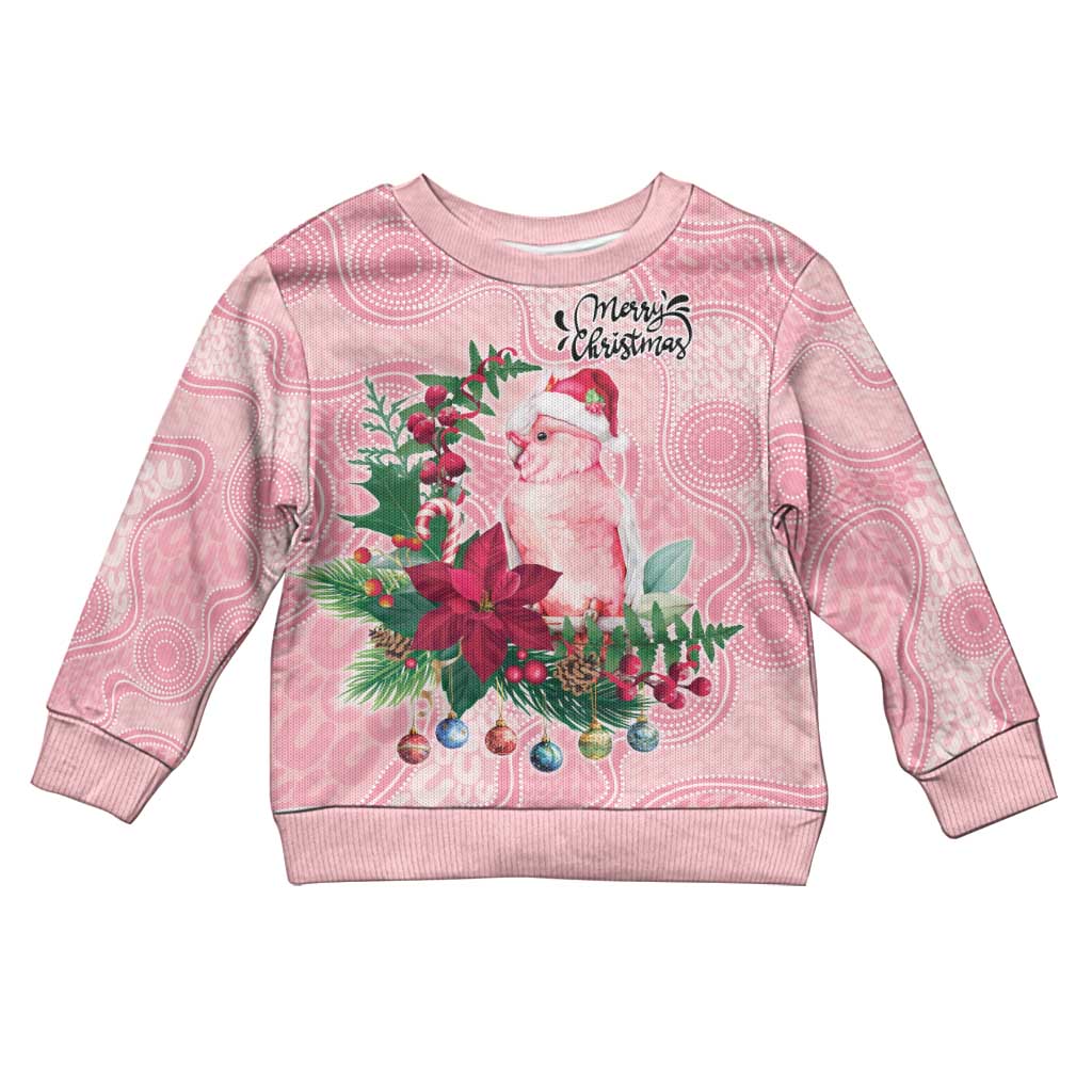 Watercolor Pink Galah Flowers Kid Ugly Christmas Sweater Australia Christmas Vibes - Vibe Hoodie