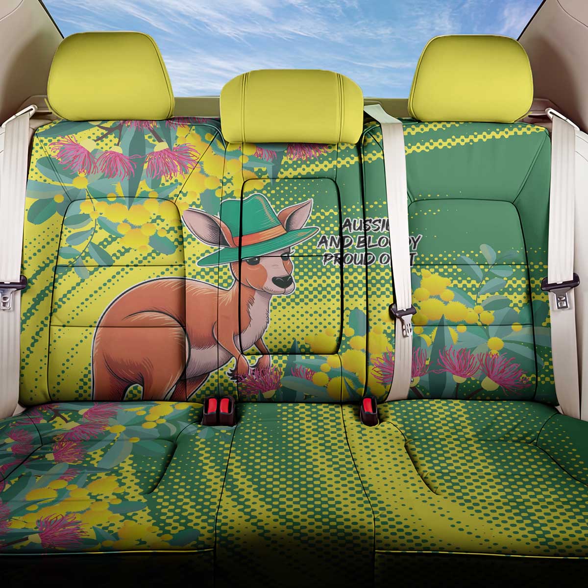 Aussie and Bloody Proud of It Back Car Seat Cover Happy Australia Day