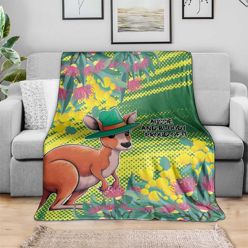 Aussie and Bloody Proud of It Blanket Happy Australia Day - Vibe Hoodie Shop