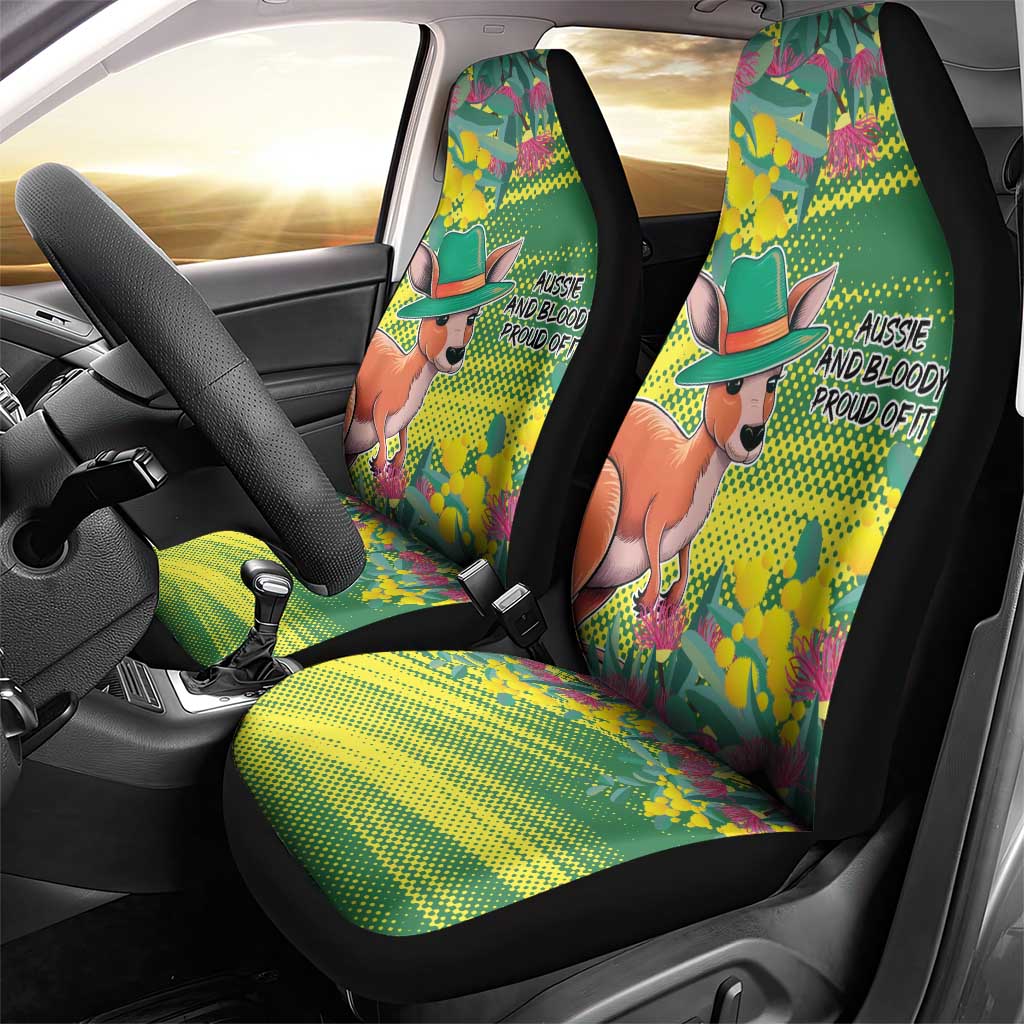 Aussie and Bloody Proud of It Car Seat Cover Happy Australia Day - Vibe Hoodie Shop