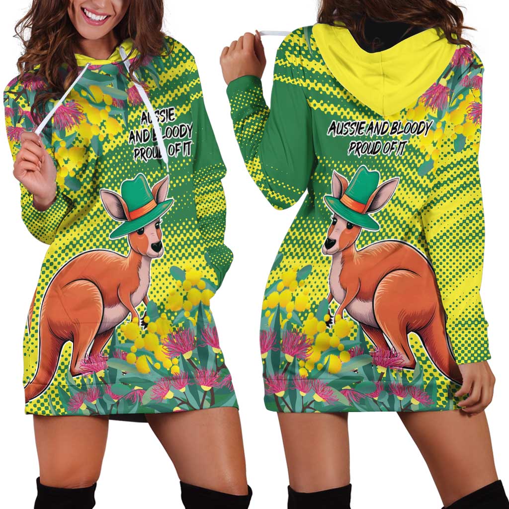 Aussie and Bloody Proud of It Hoodie Dress Happy Australia Day - Vibe Hoodie Shop