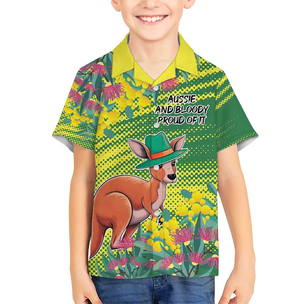 Aussie and Bloody Proud of It Kid Hawaiian Shirt Happy Australia Day