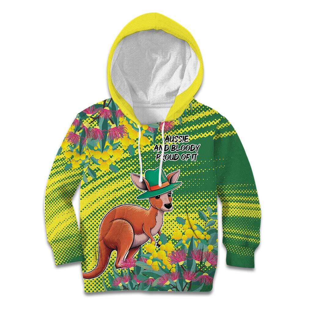 Aussie and Bloody Proud of It Kid Hoodie Happy Australia Day - Vibe Hoodie Shop