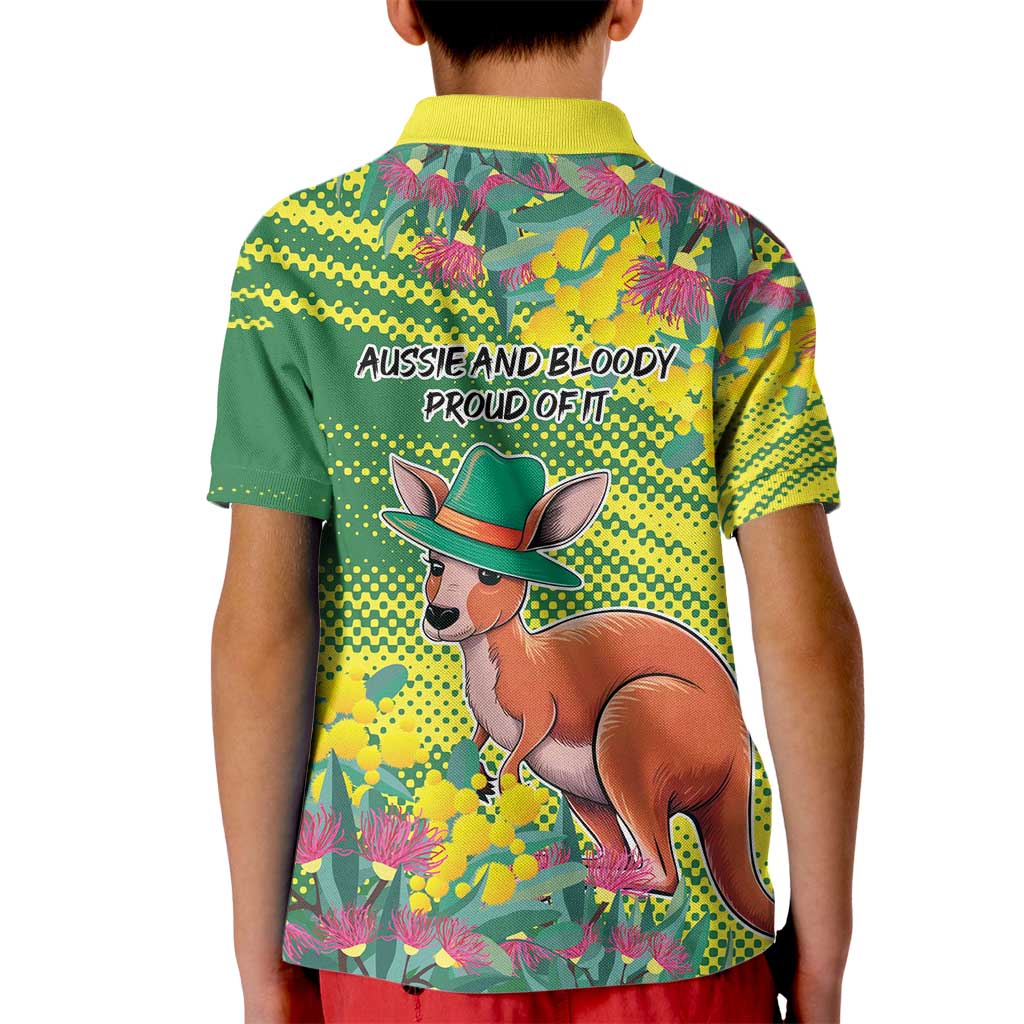 Aussie and Bloody Proud of It Kid Polo Shirt Happy Australia Day - Vibe Hoodie Shop