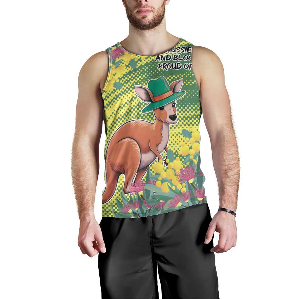 Aussie and Bloody Proud of It Men Tank Top Happy Australia Day - Vibe Hoodie Shop