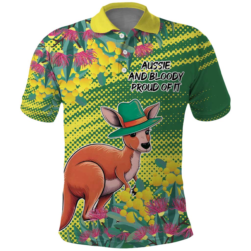 Aussie and Bloody Proud of It Polo Shirt Happy Australia Day LT9 - Vibe Hoodie Shop