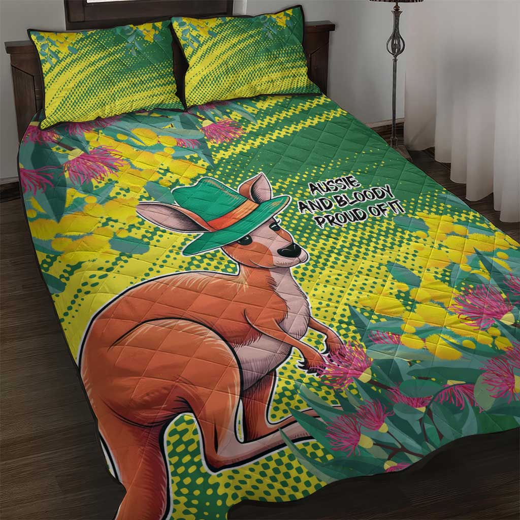 Aussie and Bloody Proud of It Quilt Bed Set Happy Australia Day - Vibe Hoodie Shop