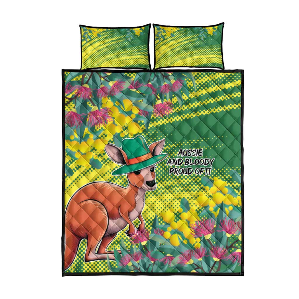 Aussie and Bloody Proud of It Quilt Bed Set Happy Australia Day - Vibe Hoodie Shop