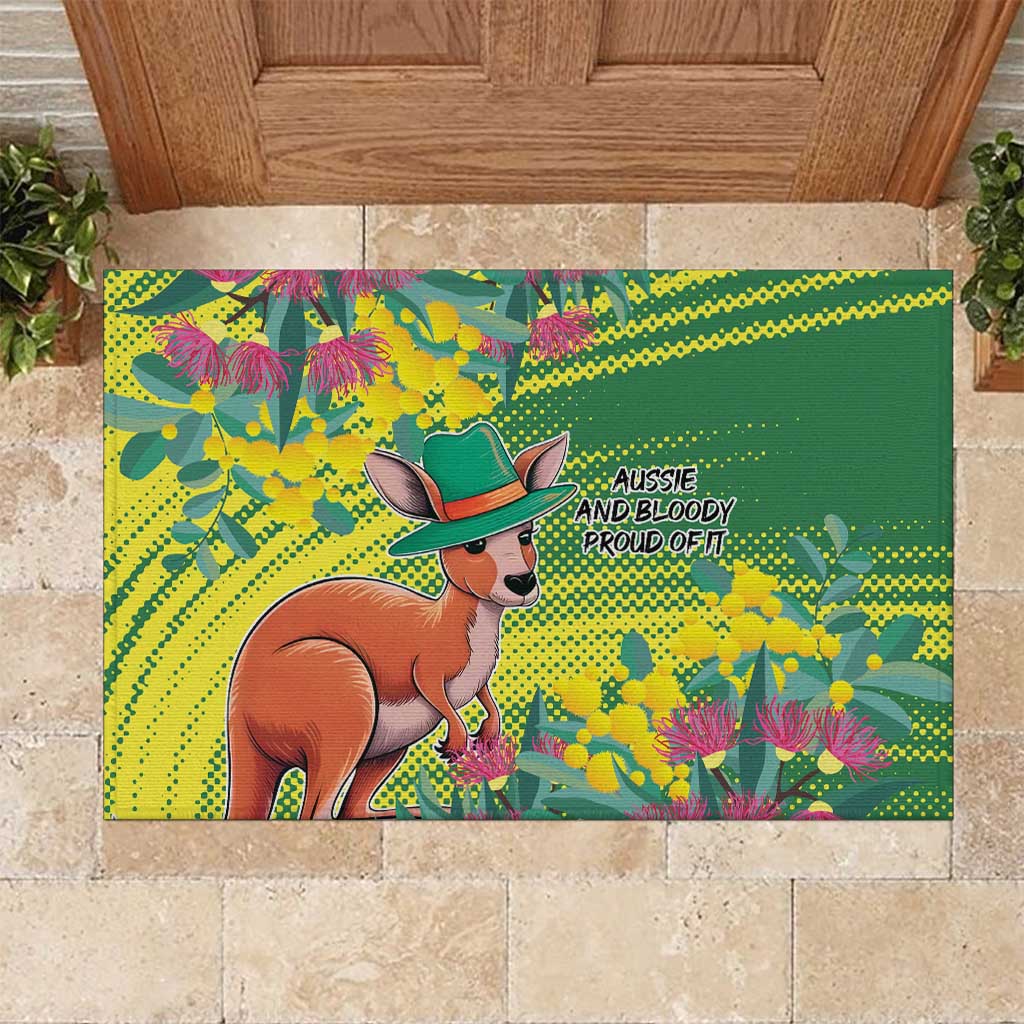 Aussie and Bloody Proud of It Rubber Doormat Happy Australia Day