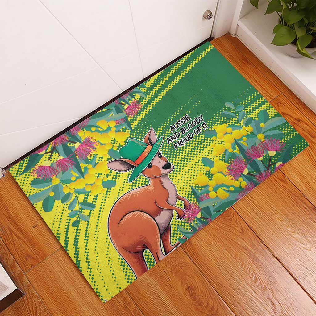 Aussie and Bloody Proud of It Rubber Doormat Happy Australia Day