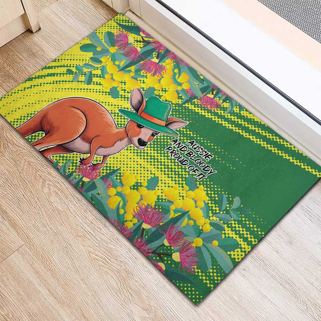 Aussie and Bloody Proud of It Rubber Doormat Happy Australia Day