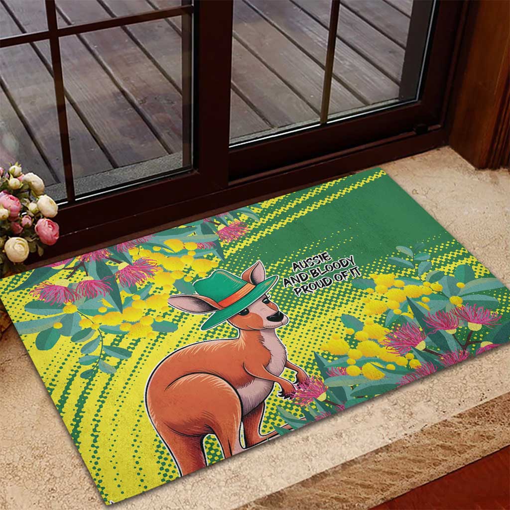 Aussie and Bloody Proud of It Rubber Doormat Happy Australia Day