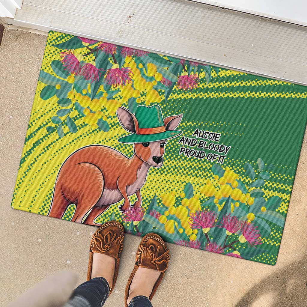 Aussie and Bloody Proud of It Rubber Doormat Happy Australia Day