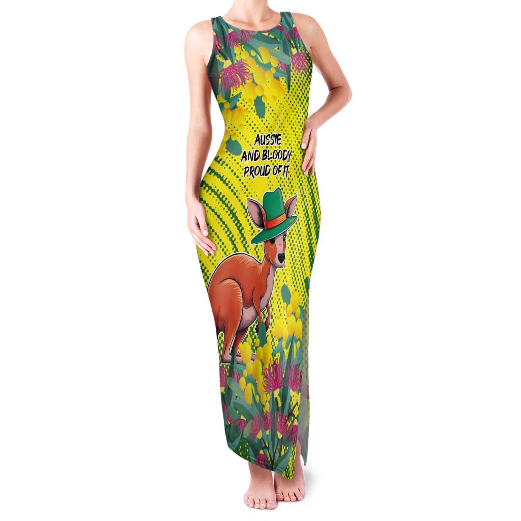 Aussie and Bloody Proud of It Tank Maxi Dress Happy Australia Day