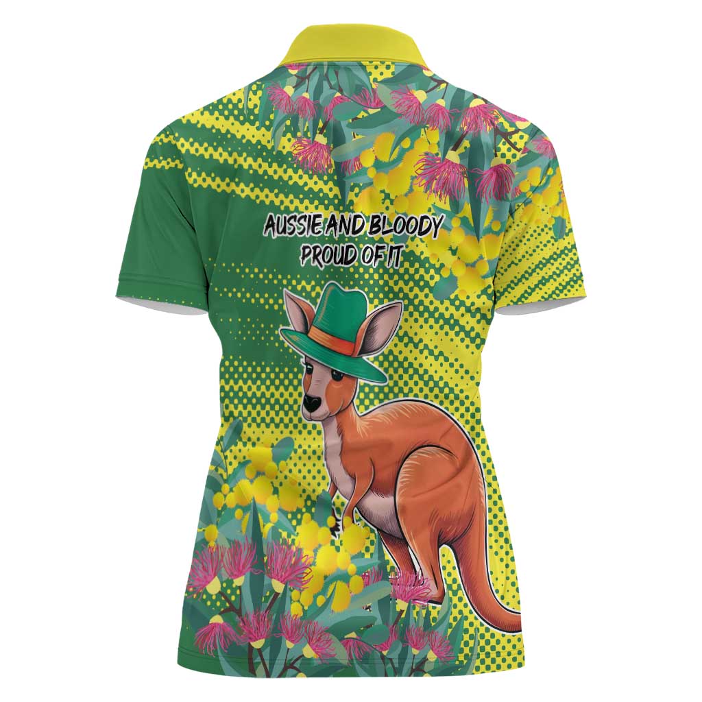 Aussie and Bloody Proud of It Women Polo Shirt Happy Australia Day - Vibe Hoodie Shop