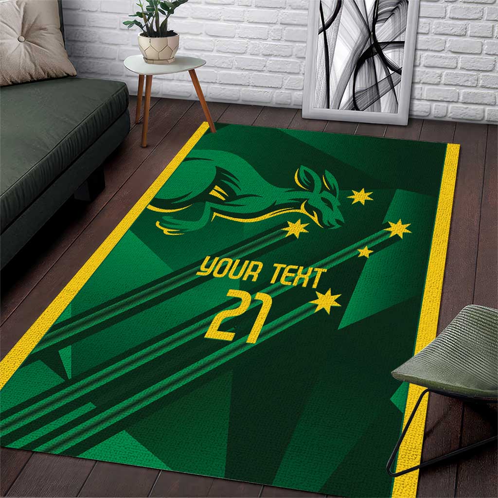 Australia Kangaroo Custom Area Rug Aussie National Color Sporty Pattern - Vibe Hoodie Shop