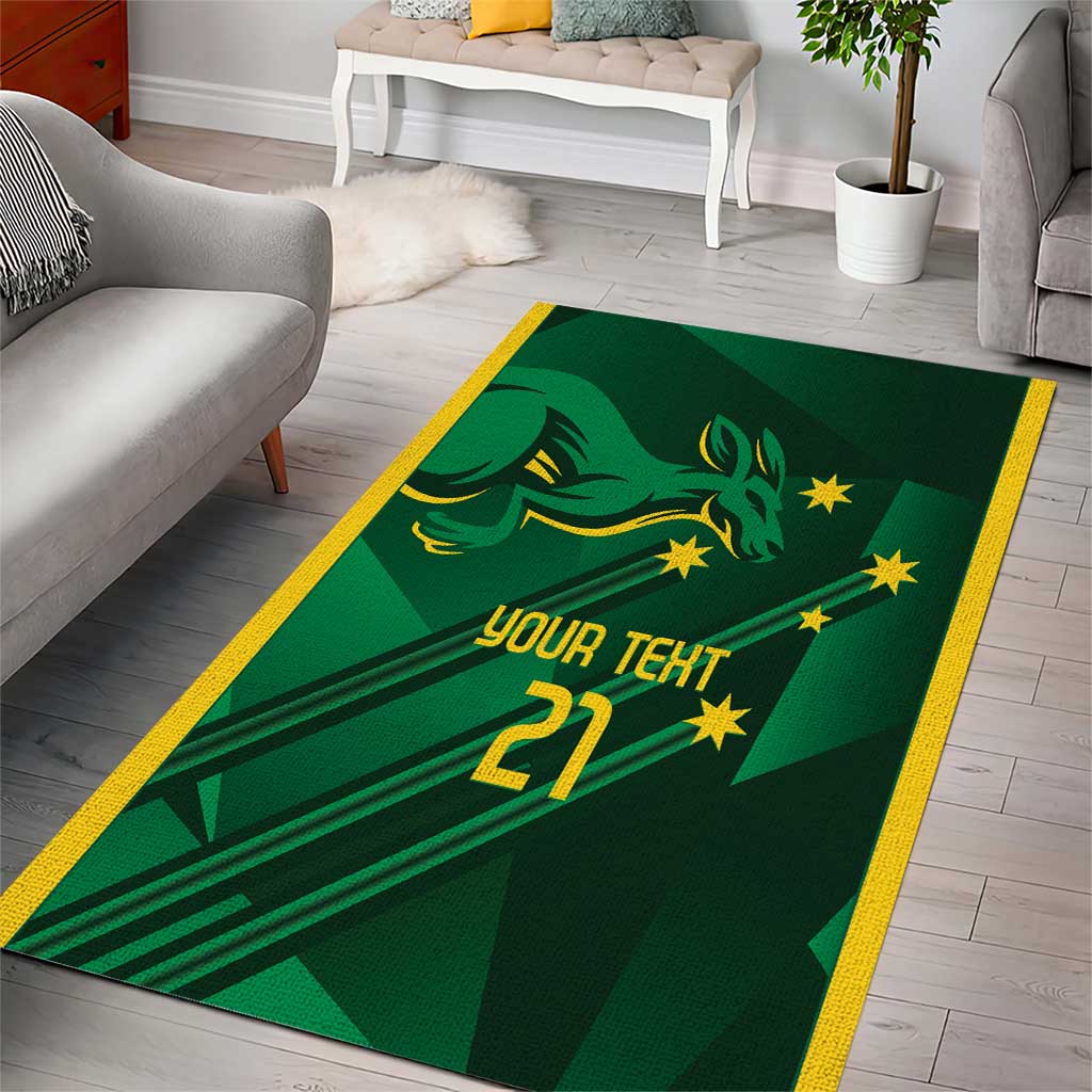 Australia Kangaroo Custom Area Rug Aussie National Color Sporty Pattern - Vibe Hoodie Shop