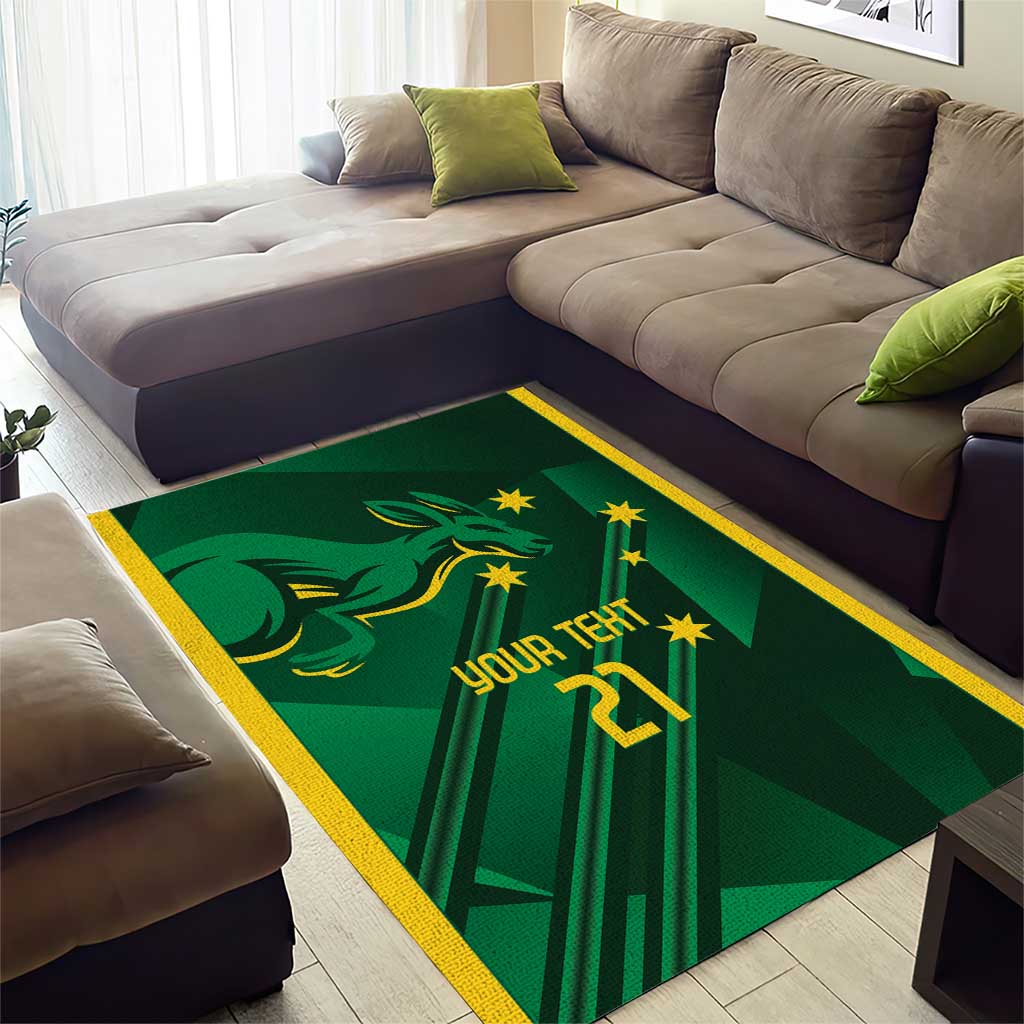 Australia Kangaroo Custom Area Rug Aussie National Color Sporty Pattern - Vibe Hoodie Shop