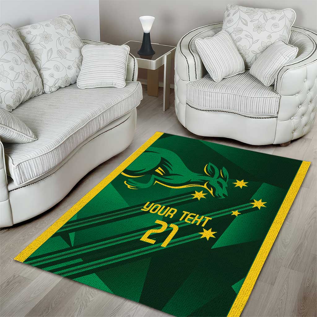 Australia Kangaroo Custom Area Rug Aussie National Color Sporty Pattern - Vibe Hoodie Shop