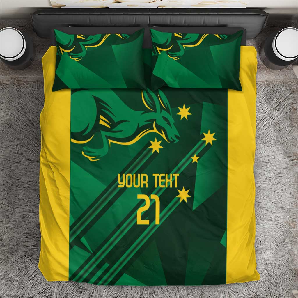 Australia Kangaroo Custom Bedding Set Aussie National Color Sporty Pattern - Vibe Hoodie Shop