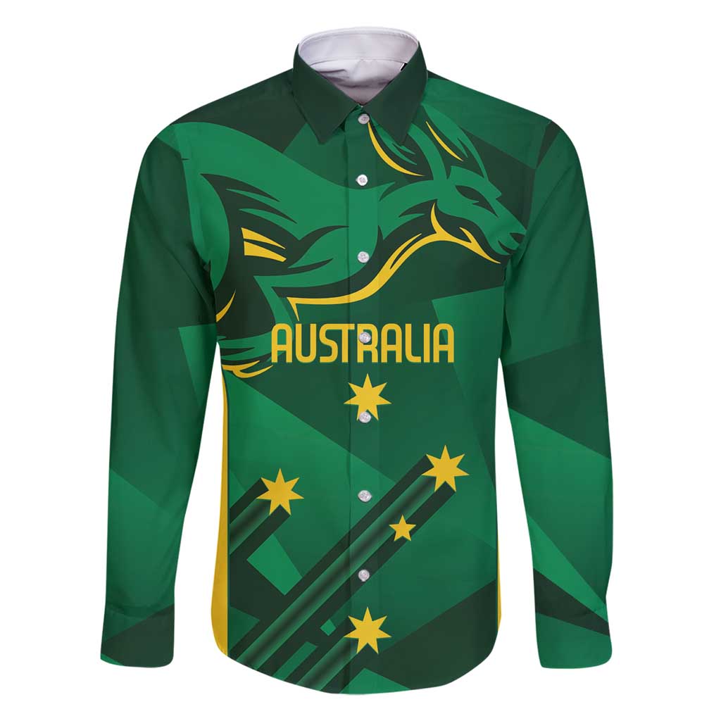 Australia Kangaroo Custom Family Matching Long Sleeve Bodycon Dress and Hawaiian Shirt Aussie National Color Sporty Pattern