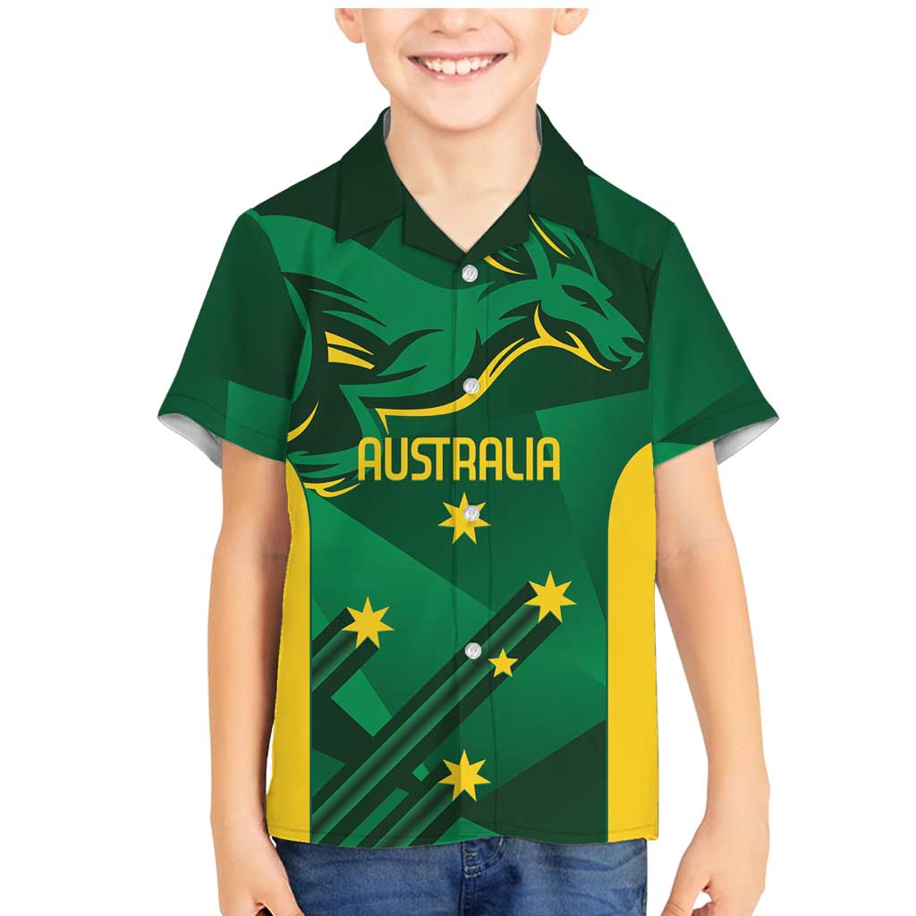 Australia Kangaroo Custom Family Matching Mermaid Dress and Hawaiian Shirt Aussie National Color Sporty Pattern