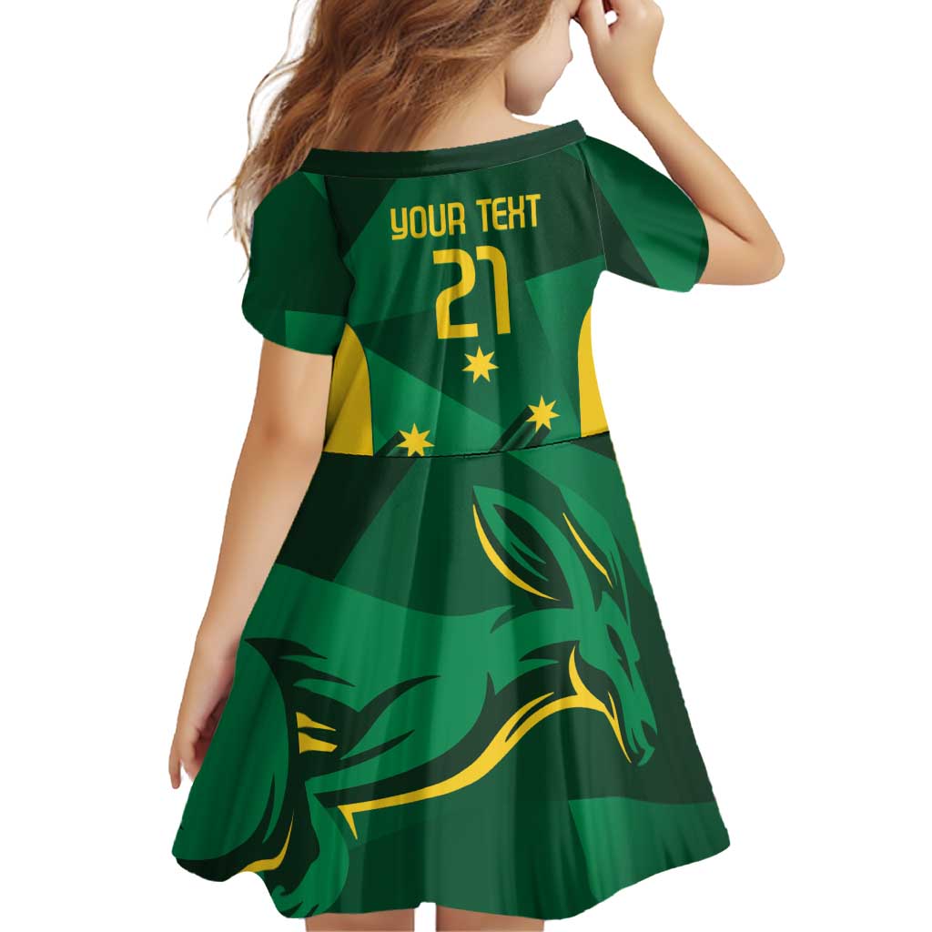 Australia Kangaroo Custom Family Matching Off Shoulder Short Dress and Hawaiian Shirt Aussie National Color Sporty Pattern