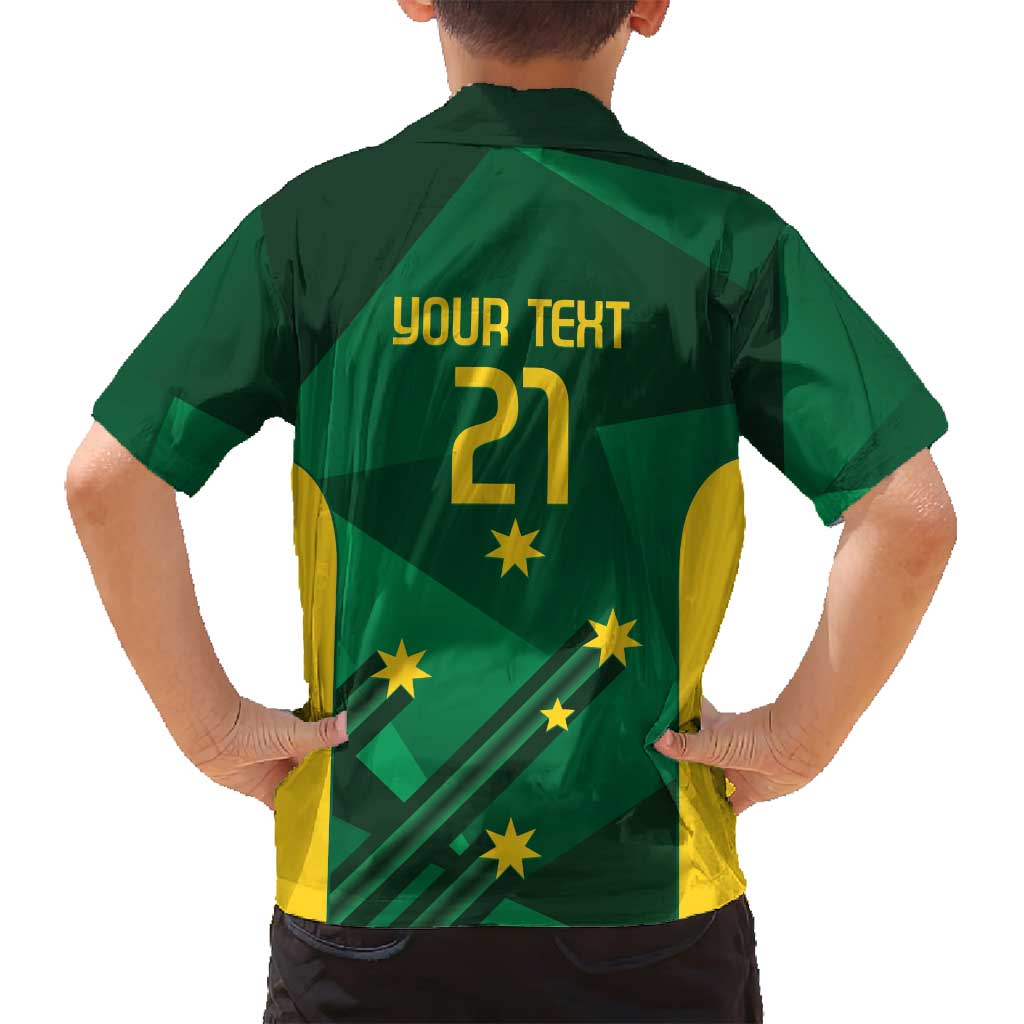 Australia Kangaroo Custom Family Matching Puletasi and Hawaiian Shirt Aussie National Color Sporty Pattern