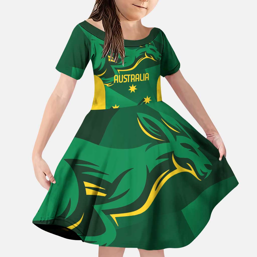 Australia Kangaroo Custom Family Matching Puletasi and Hawaiian Shirt Aussie National Color Sporty Pattern