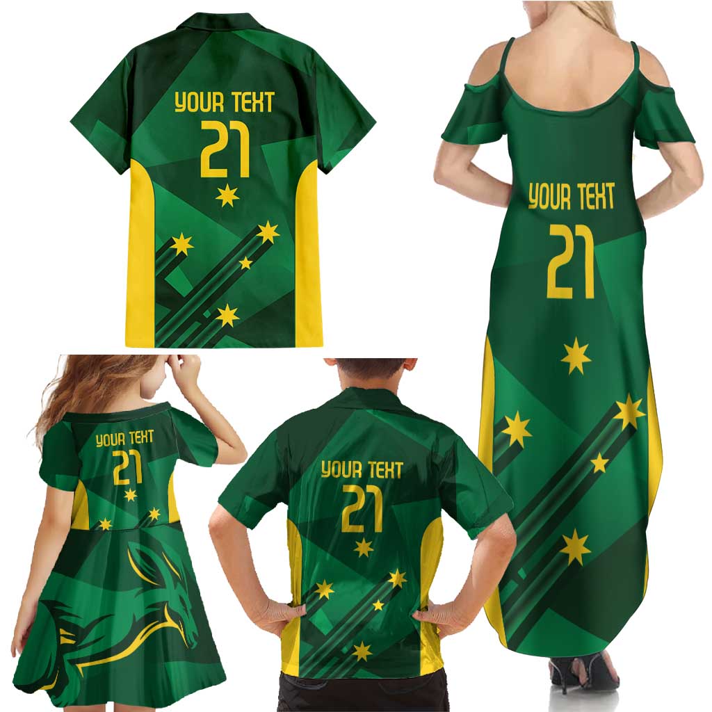 Australia Kangaroo Custom Family Matching Summer Maxi Dress and Hawaiian Shirt Aussie National Color Sporty Pattern