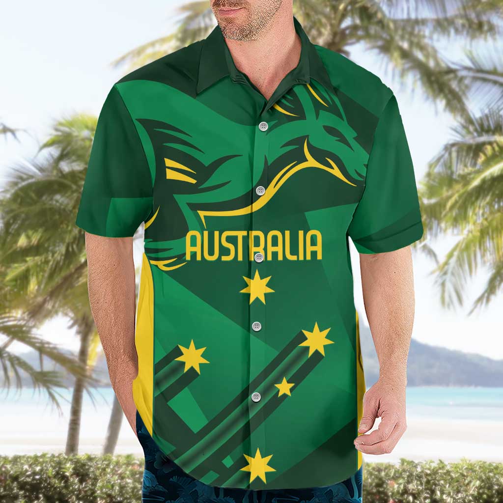 Australia Kangaroo Custom Hawaiian Shirt Aussie National Color Sporty Pattern - Vibe Hoodie Shop