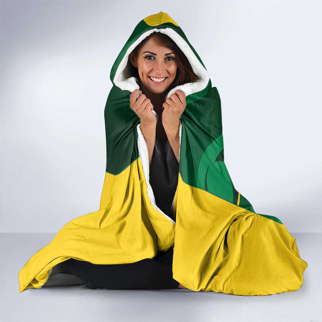 Australia Kangaroo Custom Hooded Blanket Aussie National Color Sporty Pattern