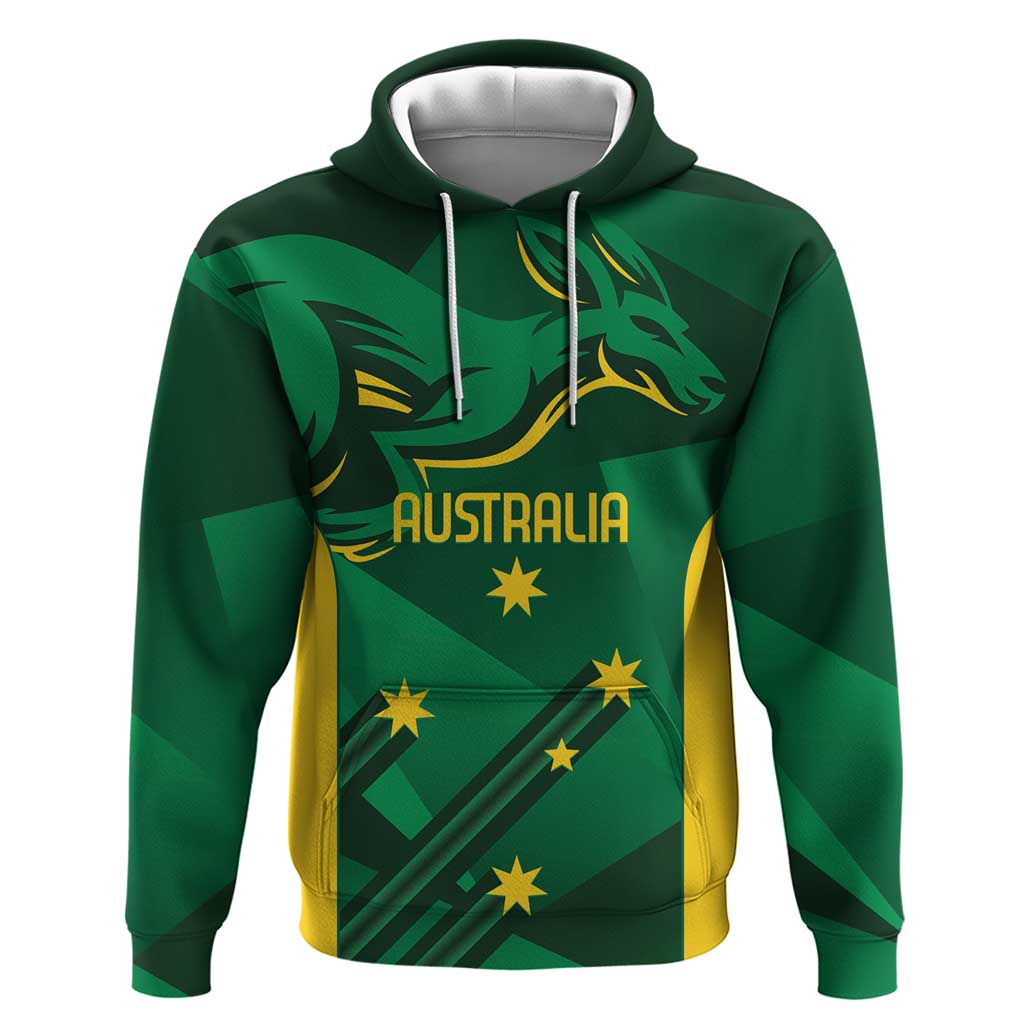 Australia Kangaroo Custom Hoodie Aussie National Color Sporty Pattern LT9 - Vibe Hoodie Shop