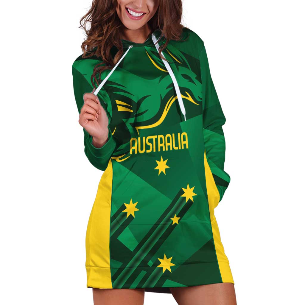 Australia Kangaroo Custom Hoodie Dress Aussie National Color Sporty Pattern - Vibe Hoodie Shop