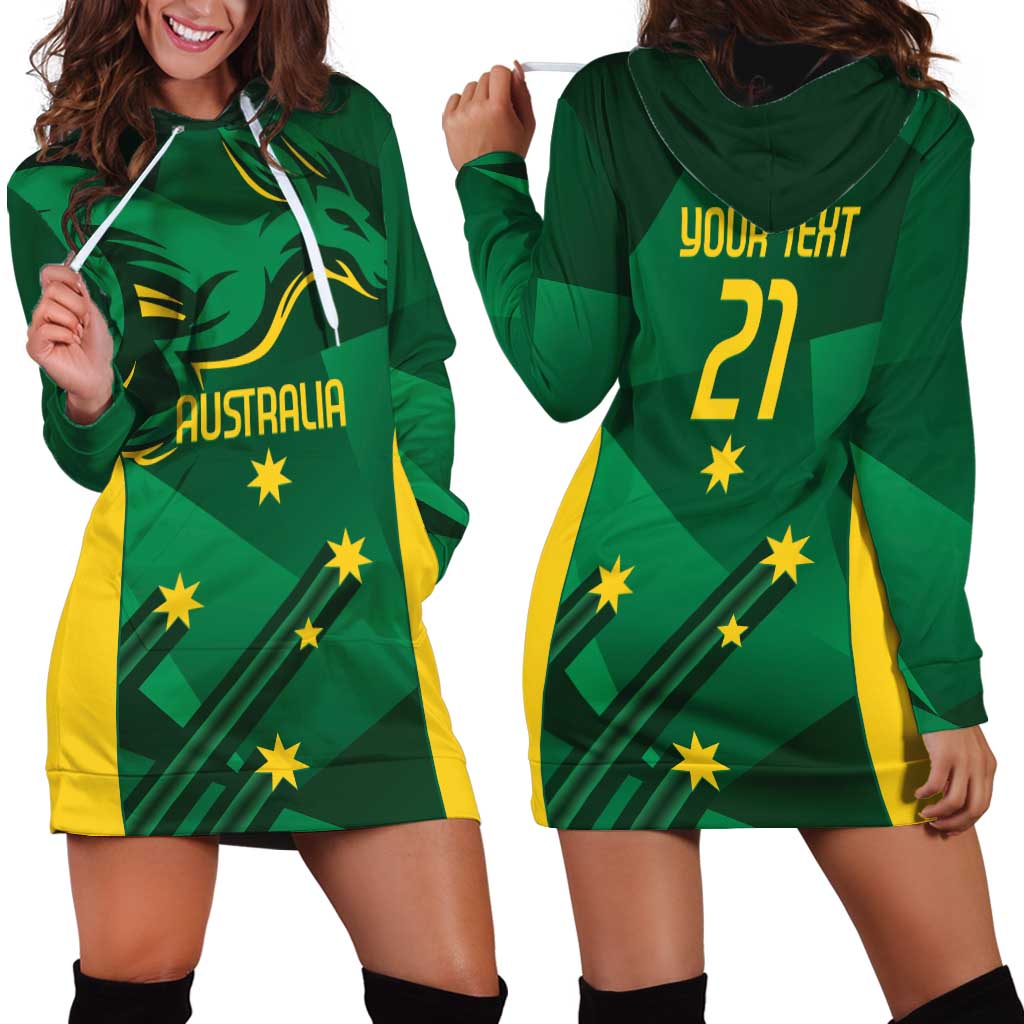 Australia Kangaroo Custom Hoodie Dress Aussie National Color Sporty Pattern - Vibe Hoodie Shop