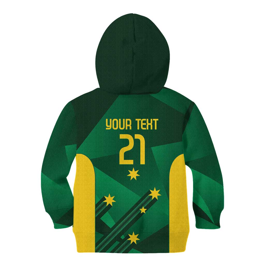 Australia Kangaroo Custom Kid Hoodie Aussie National Color Sporty Pattern - Vibe Hoodie Shop