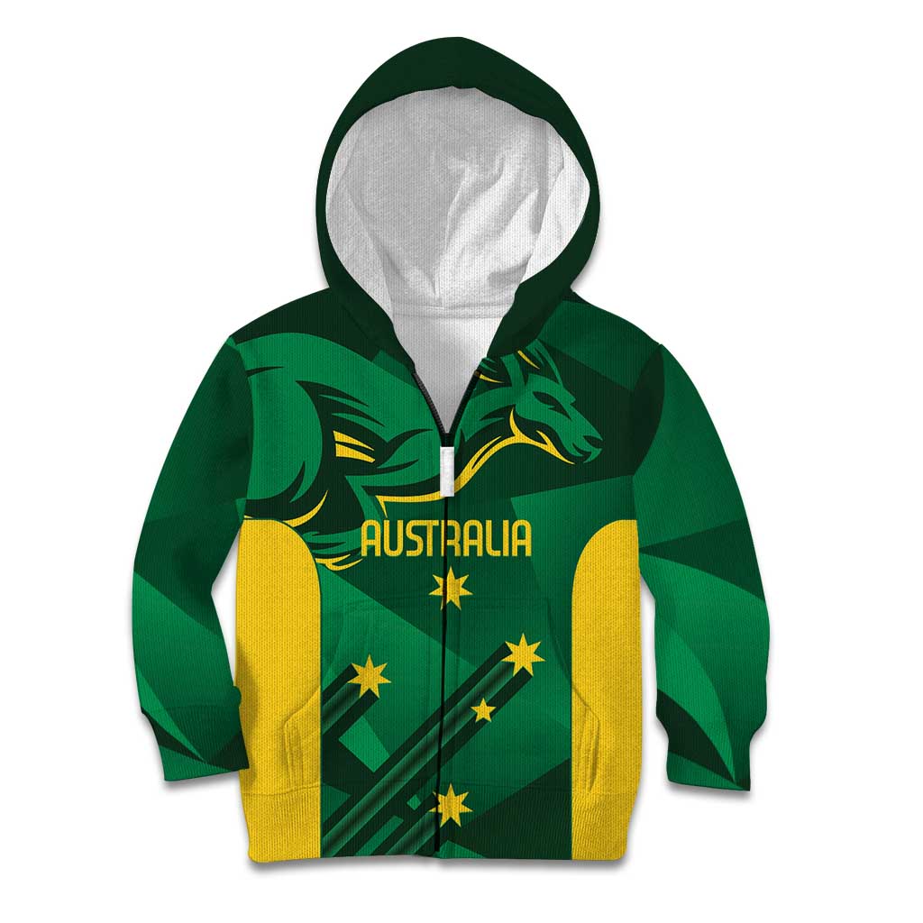 Australia Kangaroo Custom Kid Hoodie Aussie National Color Sporty Pattern - Vibe Hoodie Shop