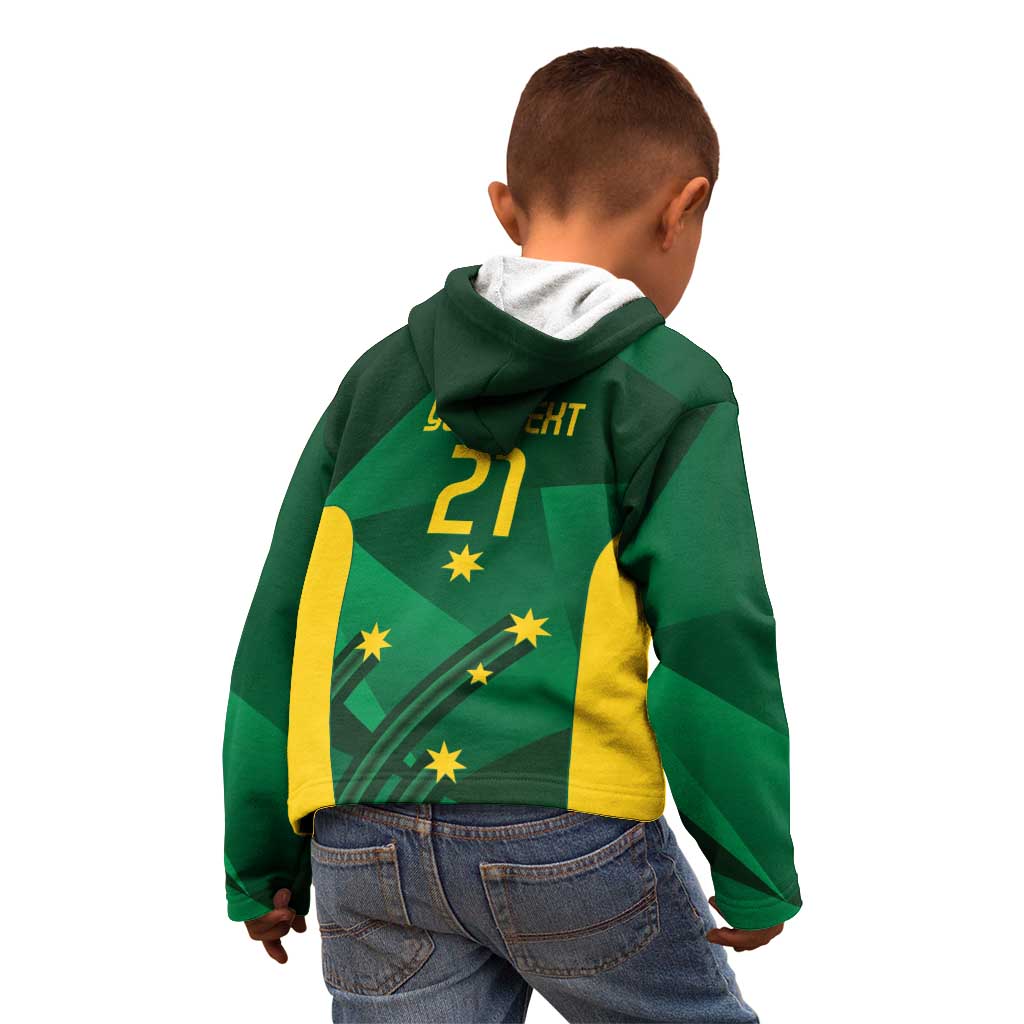 Australia Kangaroo Custom Kid Hoodie Aussie National Color Sporty Pattern - Vibe Hoodie Shop